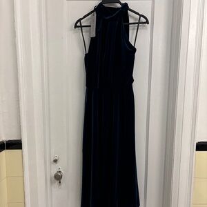 Audrey Velvet Tie-Neck Midi Dress